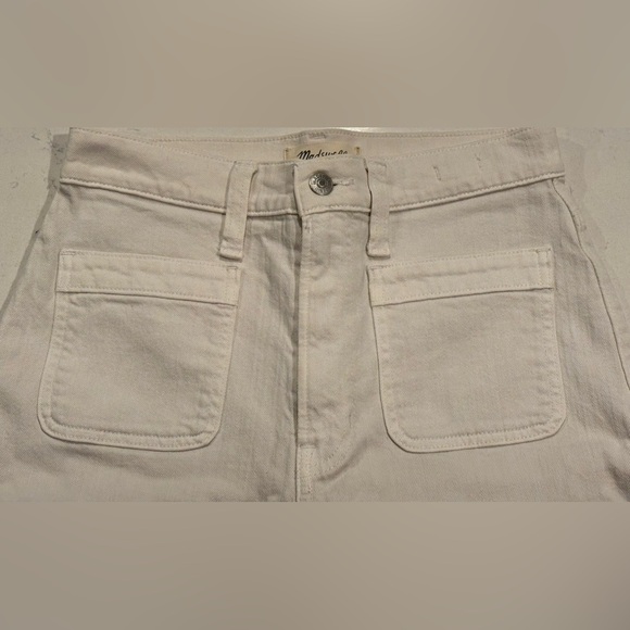 Madewell Women Size 27 The Perfect Vintage Wide Leg High Rise Canvas Ivory Jean - Picture 4 of 10